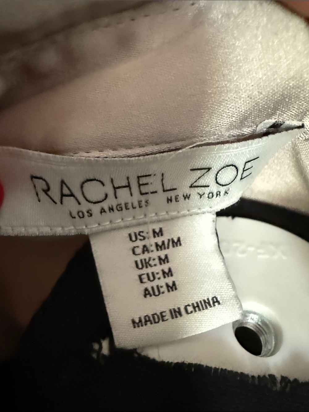 Rachel Zoe Silver Satin Button-Up Shirt - Picture 2 of 6